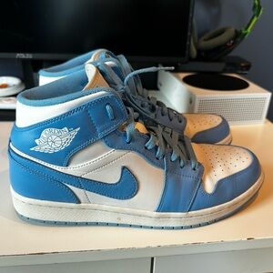 Air Jordan Blue and White High-Top Sneakers SZ 10.5